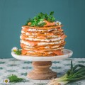 Crêpes Räucherlachs Torte - glutenfrei und laktosefrei